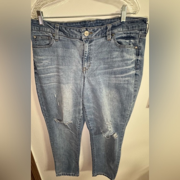 Revelry Denim - Revelry Light Blue Distressed Skinny Jeans